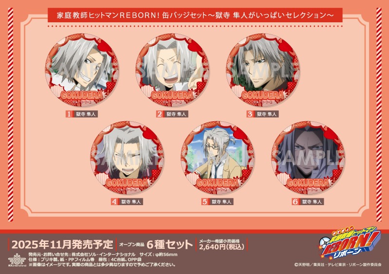 家庭教師ヒットマンREBORN! 缶バッジセット～獄寺 隼人がいっぱい