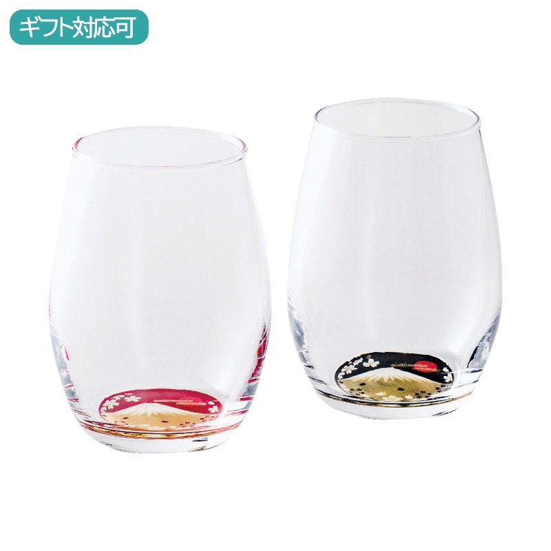 紀州塗 蒔絵 富士山 ダルマグラスペア