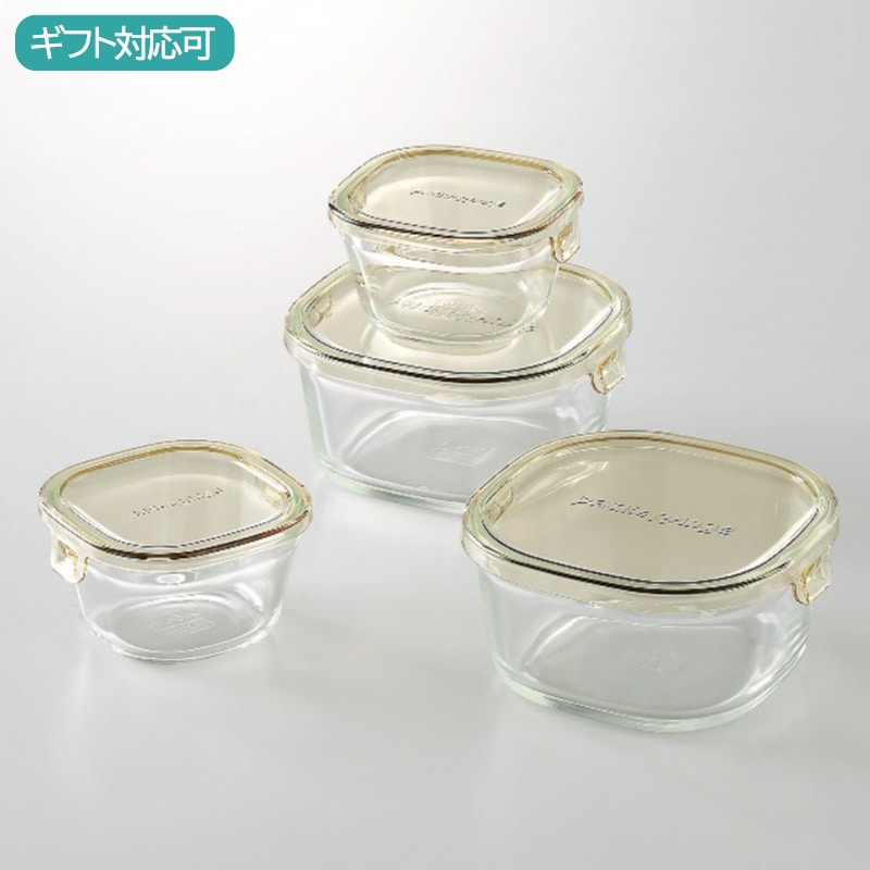 iwaki パック＆レンジ角型4点セット(耐熱ガラス)