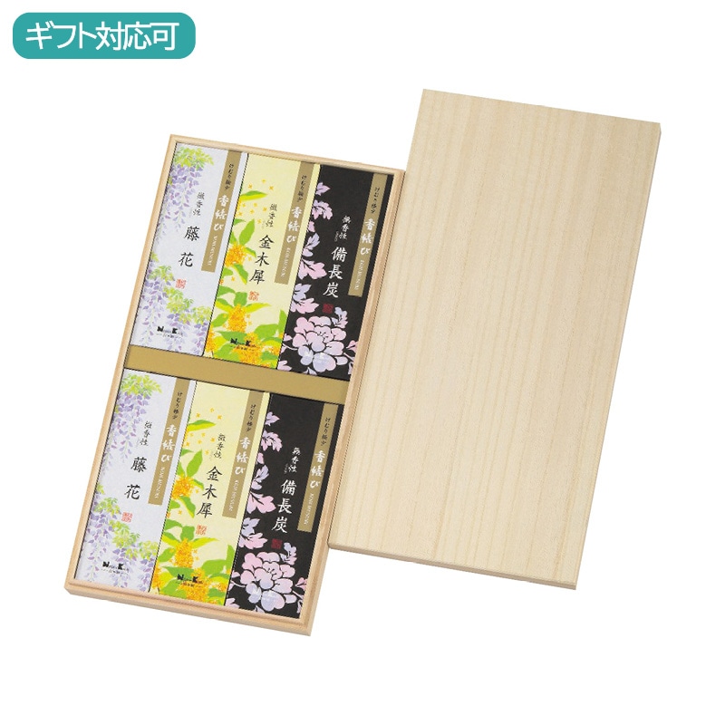 日本香堂 香結び 進物用木箱サック6箱セット