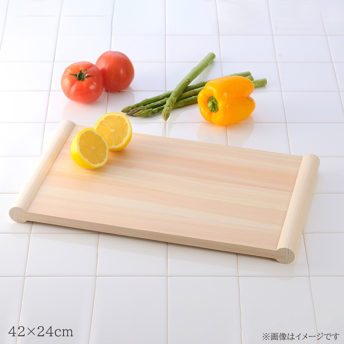 （数量限定品） 梅沢木材工芸社 浮かせて使える桧まな板 42×24cm