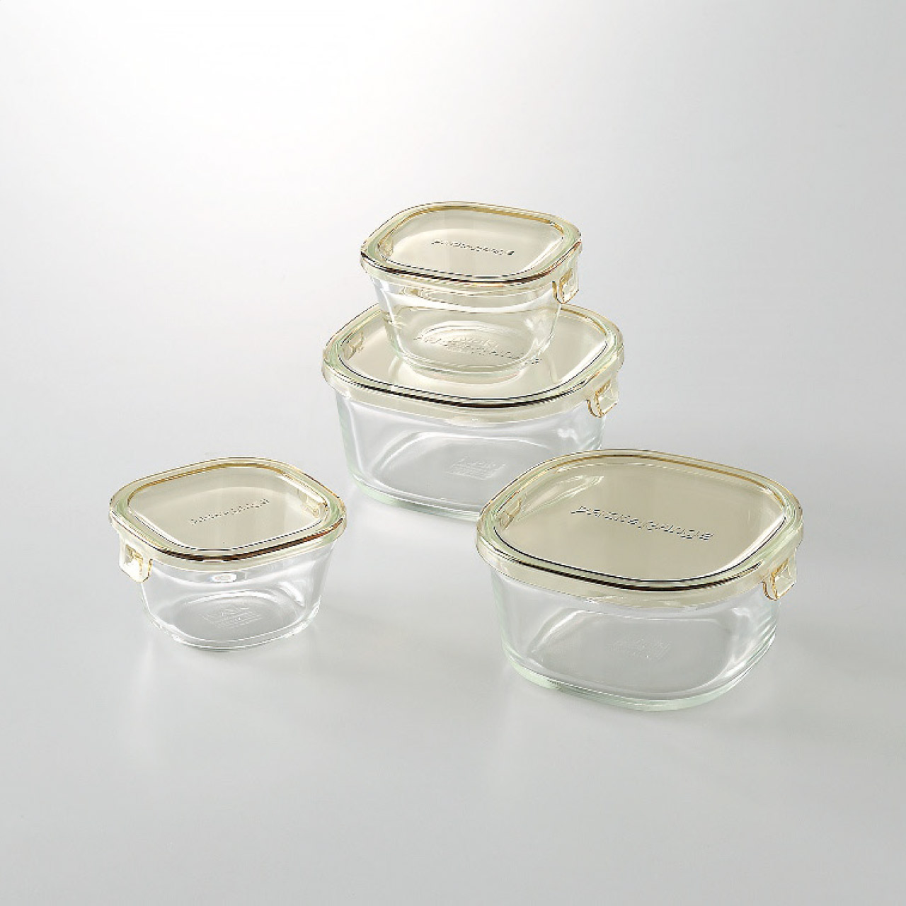 iwaki パック＆レンジ角型4点セット(耐熱ガラス)