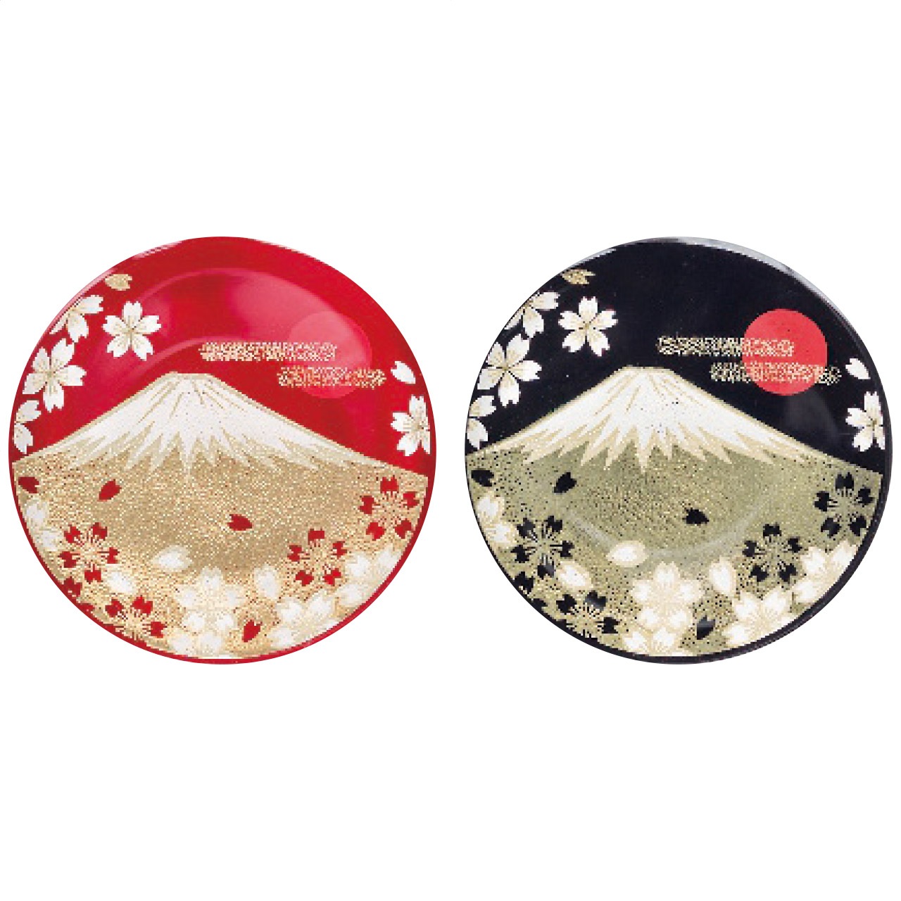 紀州塗 蒔絵 富士山 ダルマグラスペア