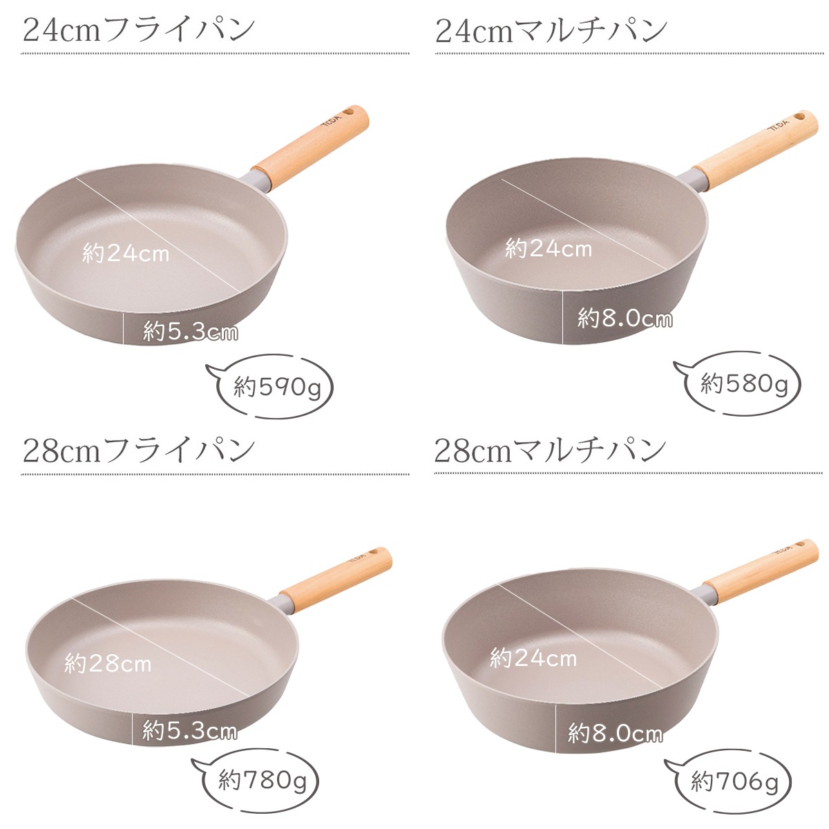 ククナキッチン ティーダ チタン＆ダイヤモンドWコーティングフライパン28cm