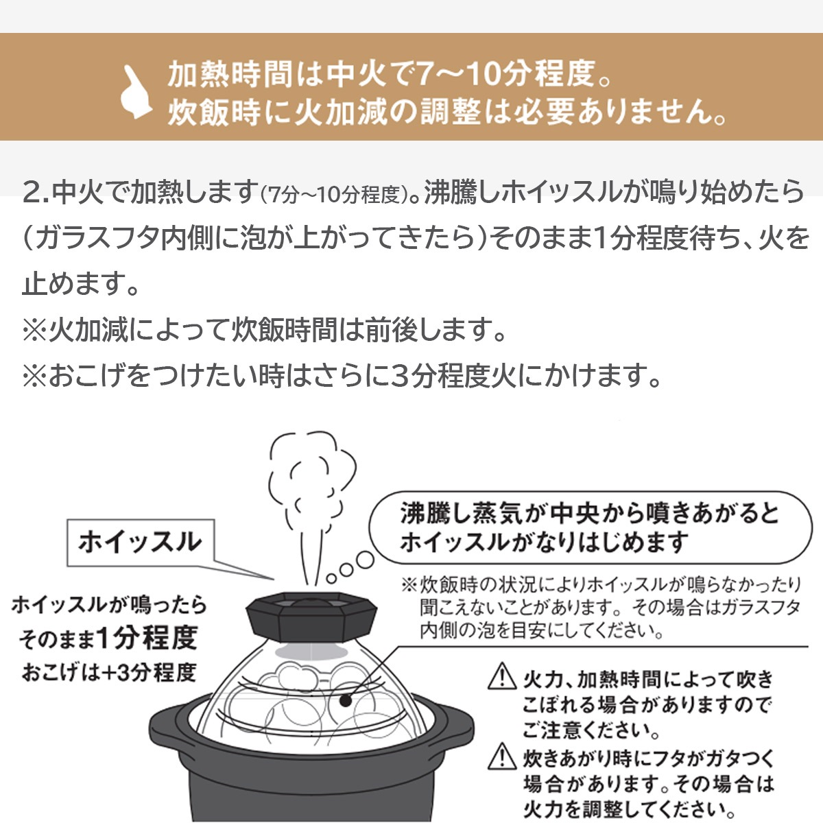 ハリオ フタがガラスのご飯釜2～3合 ガス火専用