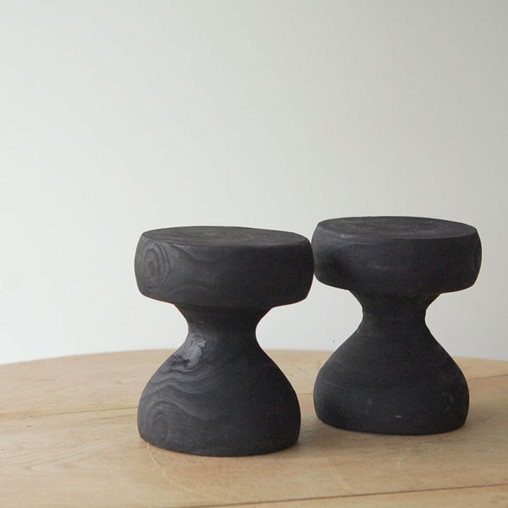 black wood stand