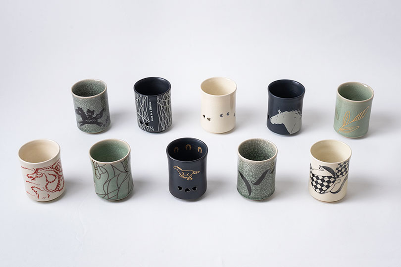 大堀相馬焼 松永窯 KACHI-UMA 選べる4つセット 二重湯呑み | すべての