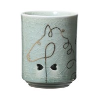 大堀相馬焼 松永窯 KACHI-UMA09 by廣瀬友子 二重湯呑み