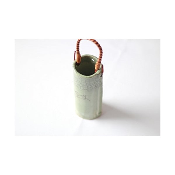 大堀相馬焼 松永窯 つる付き花瓶(青磁) | すべての商品 |福島県の伝統