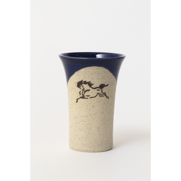 大堀相馬焼 松永窯 中タンブラー(コバルトブルー)