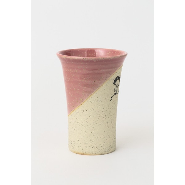 大堀相馬焼 松永窯 中タンブラー(ピンク)