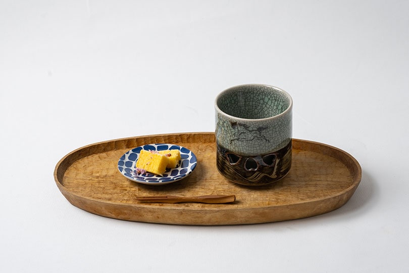 大堀相馬焼 松永窯 二重湯呑み(3.0寸) 相馬焼 大小 2個 湯呑 夫婦風? 大堀相馬焼 松永窯 二重湯呑み(