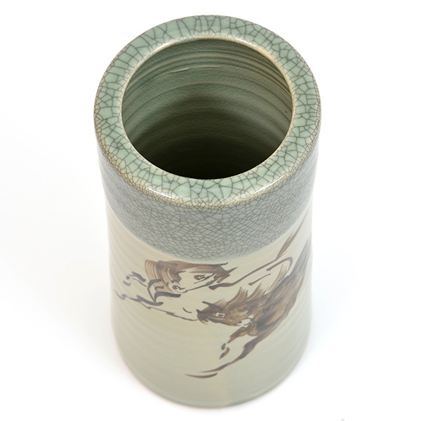美術品 大堀 相馬焼 松永窯 耳付き花瓶(特大) 楽天市場】大堀相馬焼 松永窯 耳付き花瓶(中) 約12cm×約24cm