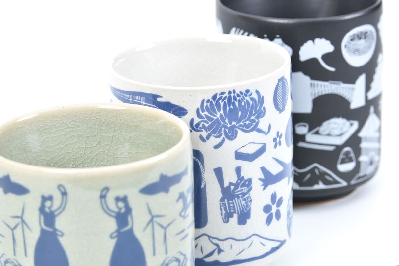 大堀相馬焼 ふくしま焼き物旅マップ 二重湯呑み 3個セット | ふくしま