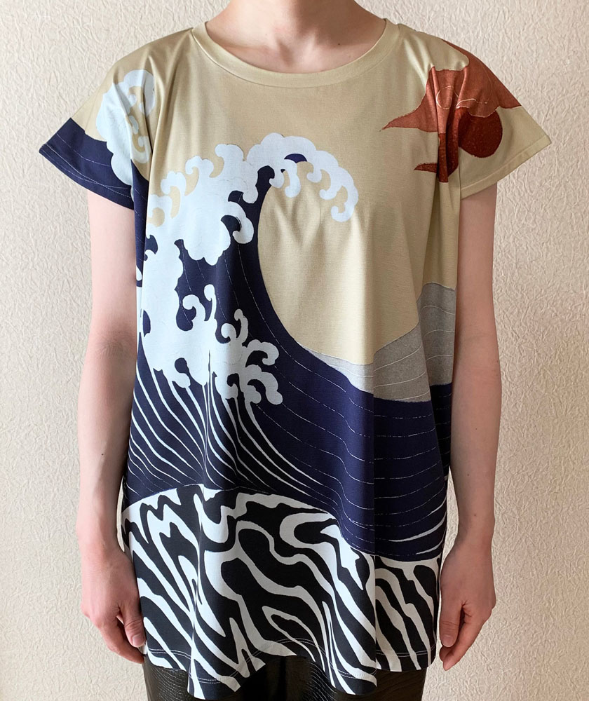 some-pri デジタル友禅Tシャツ「浪模様」 追加画像1
