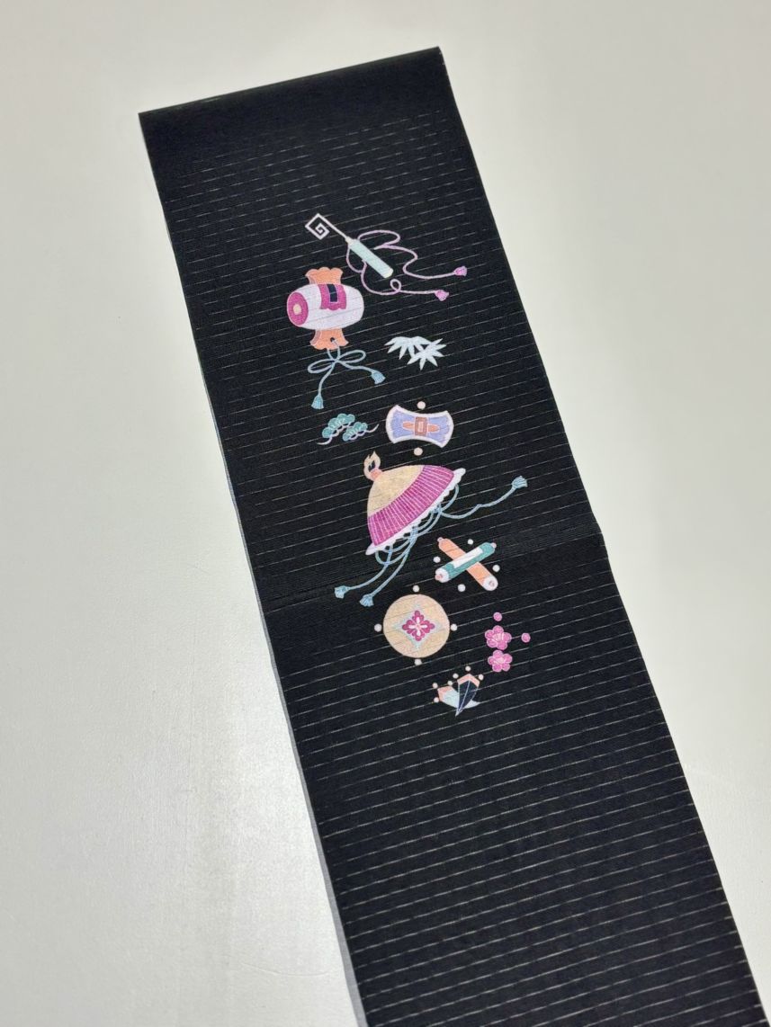 some-pri 絽半衿「宝尽くし」黒【受注生産品】 追加画像2
