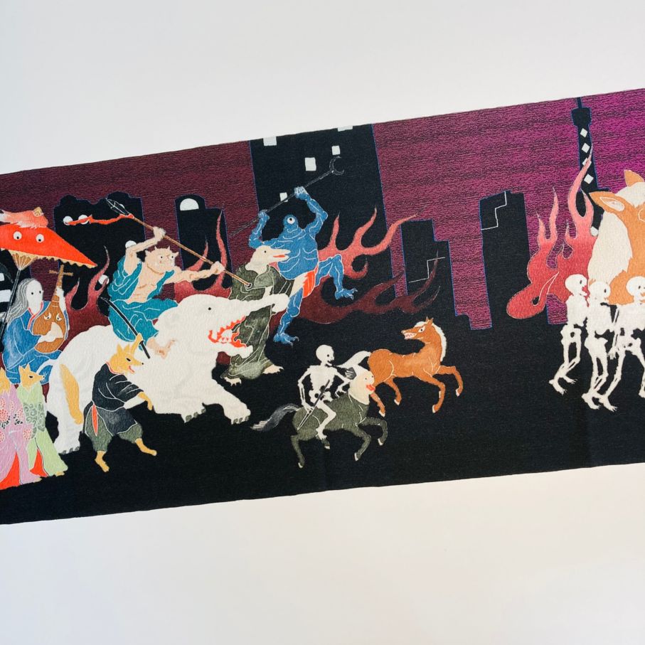 some-pri 帯揚ストール「東京百鬼夜行」紫【受注生産品】 追加画像2