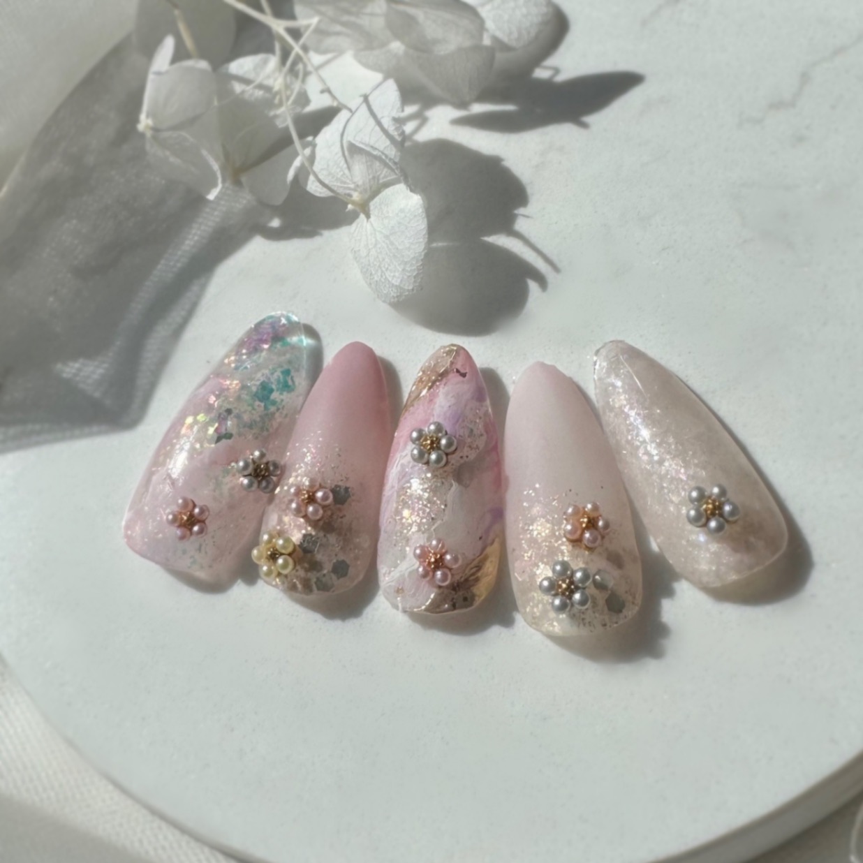 SONAIL プチパールフラワー エレガンスパーツ 3カラーセットFY001491