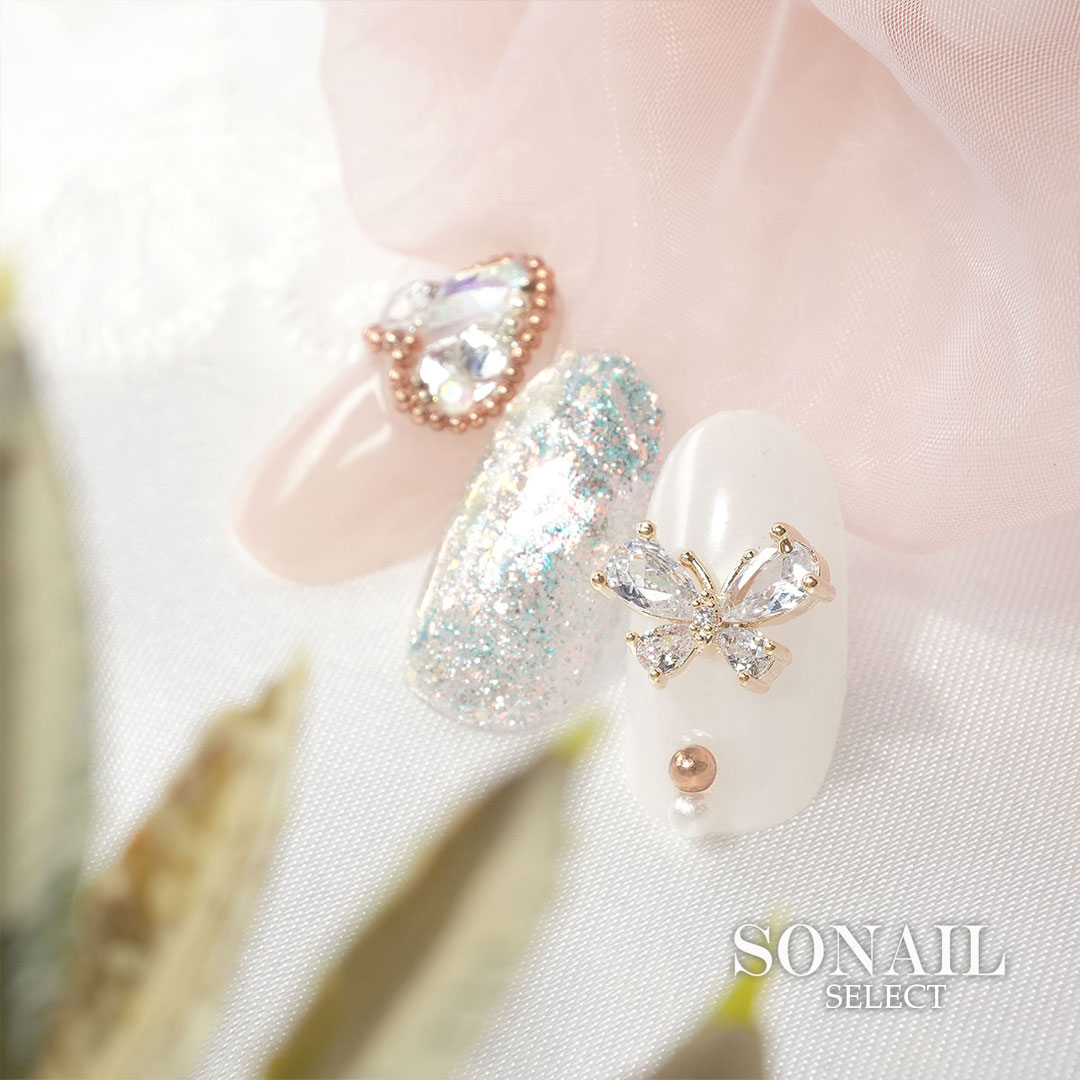 SONAIL ドロップ・クリスタルパピヨン ゴールド FY002057 | パーツ,蝶