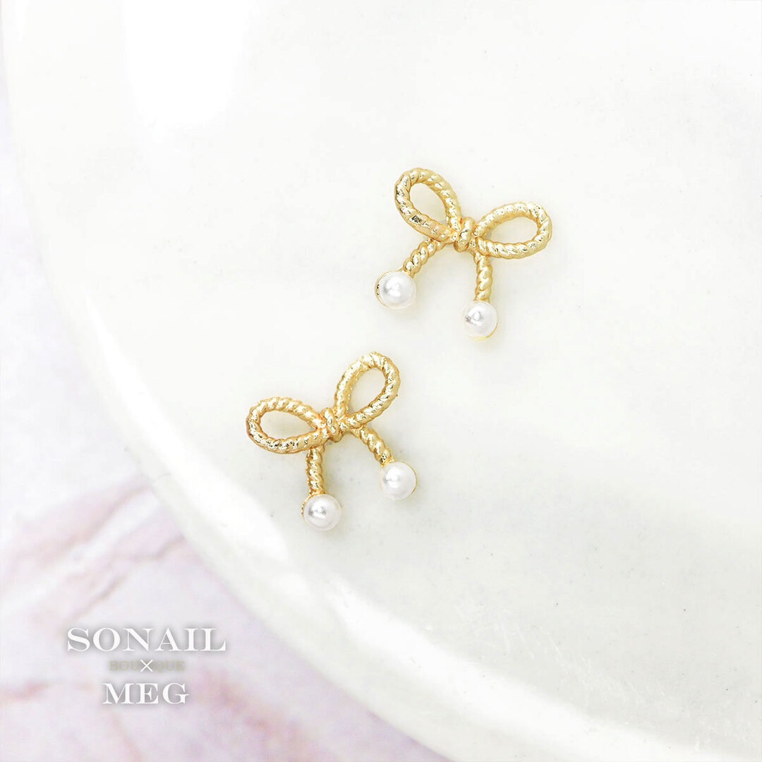 SONAIL*MEG パールボンボン リボン イエローゴールド MEG000362