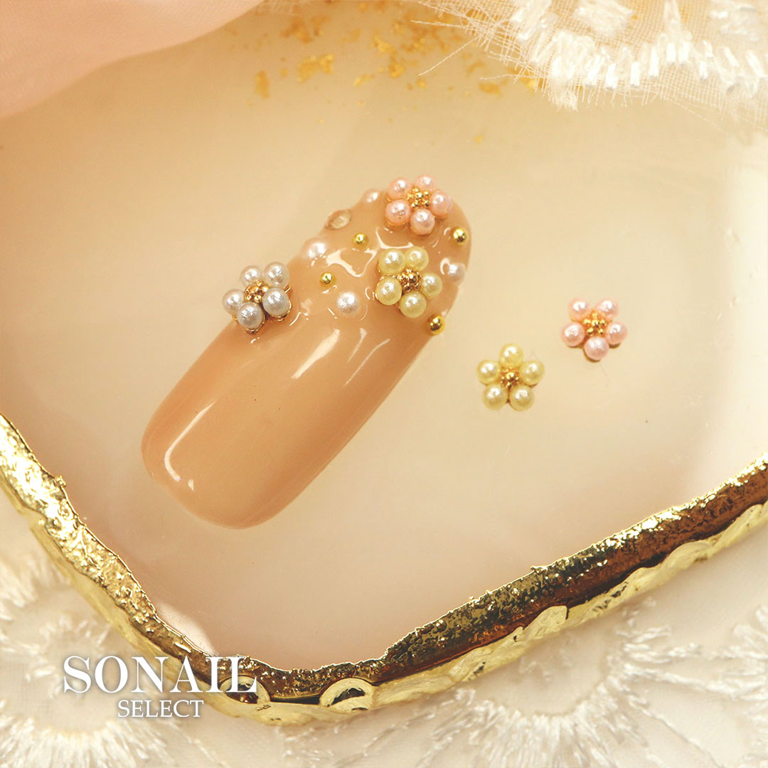 SONAIL プチパールフラワー エレガンスパーツ 3カラーセット