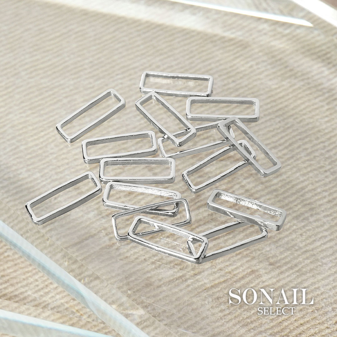 SONAIL メタルスタッズ レクタングルフレーム シルバー FY001862