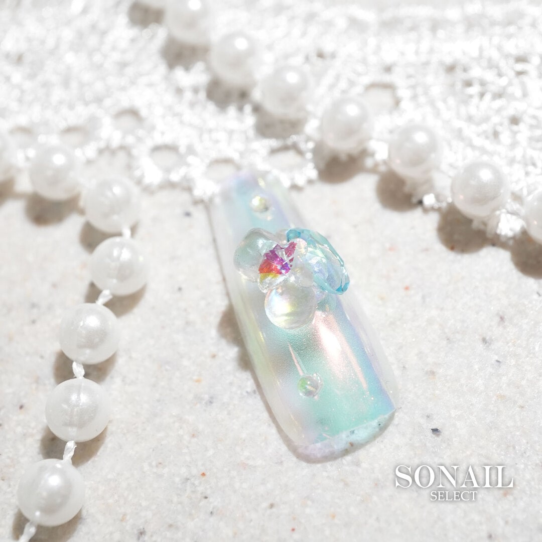 SONAIL*effrontee カラークォーツストーン・オーバル アクアクォーツ