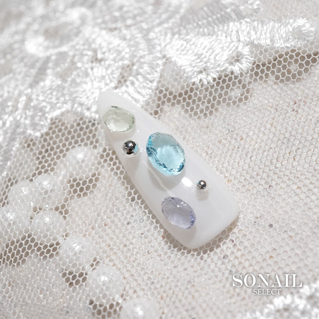 SONAIL*effrontee カラークォーツストーン・オーバル アクアクォーツ