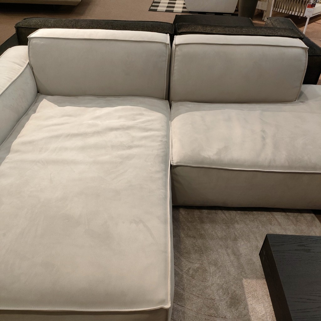 美品　オリビア　アイボリーカウチソファ 幅248cm】OLIVIA （オリビア）ソファ【向左シェーズロングカウチ