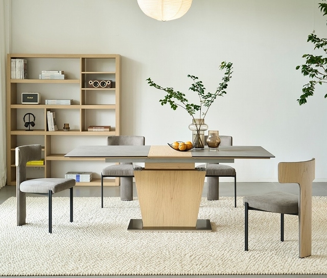 アレッタ　エクステンションダイニングテーブル　セラミック天板Sサイズ セラミック天板】ALETTA（アレッタ）エクステンションダイニング