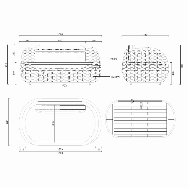 Garden Sofa-2P����163-106870��
