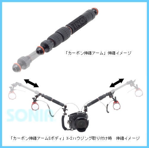 【美品】INONカーボン伸縮アームSSボディ2本セット INONカーボン伸縮アームS 2本 テレビ・オーディオ・カメラ INON イノン