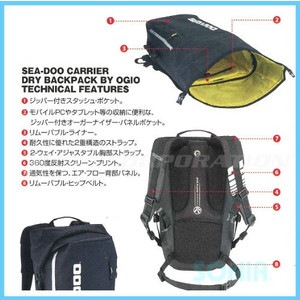 SEA-DOO�ʥ����ɥ��� 4695620090 CARRIER DRY BACKPACK BY OGIO BLACK ����꡼�ɥ饤�Хå��ѥå�
