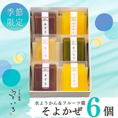 そよかぜ6個入 | 水羊羹とフルーツ羹の4種の涼菓子詰合せ