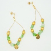 ◆期間限定セール◆ストーン付ブリチピアス【ブラジルアクセサリー】Buritiグリーン|アクセサリー|レディース