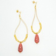 ◆期間限定セール◆ティアドロップブリチピアス【ブラジルアクセサリー】Buritiローズ|アクセサリー|レディース