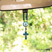 ブラジルのお守り【車用】アパレシーダウッドビーズクロス｜ブルー|インテリア雑貨