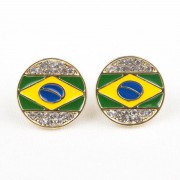 ブラジル国旗モチーフピアス｜サークル