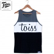 【ネイマール愛用ブランド】トリコロール【toiss】ロゴタンクトップ｜ブラック