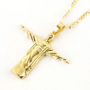 リオデジャネイロキリスト像ビッグモチーフネックレス｜ゴールド|アクセサリー|メンズ