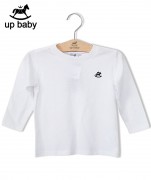 ◆期間限定セール◆【UP BABY】男の子長袖シンプルトップス【デイリー・7分袖】ホワイト|男の子|キッズ