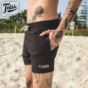 【TOISS】トイスメンズ水着サーフパンツ 海パン 裏地付きデイリーウエア | ブラック