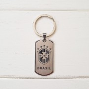 【サッカーブラジル代表】CBFプレートキーホルダー【BRASIL】 | シルバー