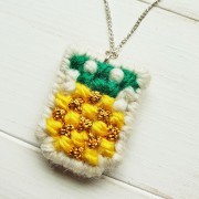 【MERCADINHO】パイナップルネックレスABACAXI｜ブラジル刺繍タペサリア|アクセサリー|レディース