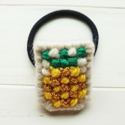 【MERCADINHO】パイナップルヘアゴムABACAXI｜ブラジル刺繍タペサリア|アクセサリー|レディース