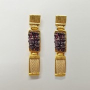 moema モエマ ストーンデザインスクエアBuritiピアス | ナチュラル×ボルドー|アクセサリー|レディース