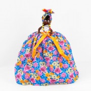 【バイアーナ人形】２wayブラジリアンドール トロピカル小花柄 マルチ×ホワイト|インテリア雑貨