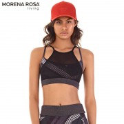 Morena Rosa Living クロップド トップス ダブルレイヤータンクトップ  | ブラック|Morena Rosa（フィットネス・ヨガウェア）