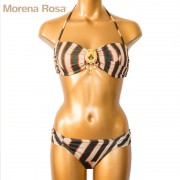 【Morena Rosa】ビジュー付ミリタリーストライプバンドゥ水着　モレナローザ