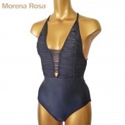 【Morena Rosa】モレナローザ フロントVオープンコードワンピース水着｜ブラック|水着|レディース